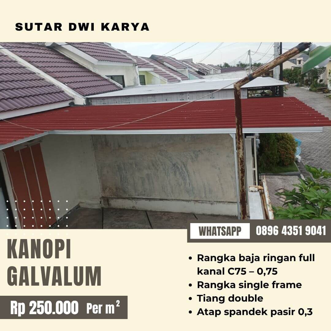 Kanopi spandek pasir